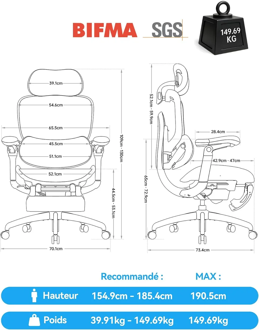Sihoo Doro C300 V2, référence B0GSFWNLFD — vue 3